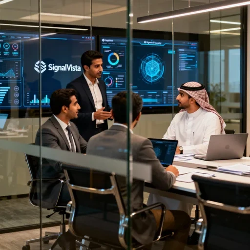 SignalVista team collaborating in modern office